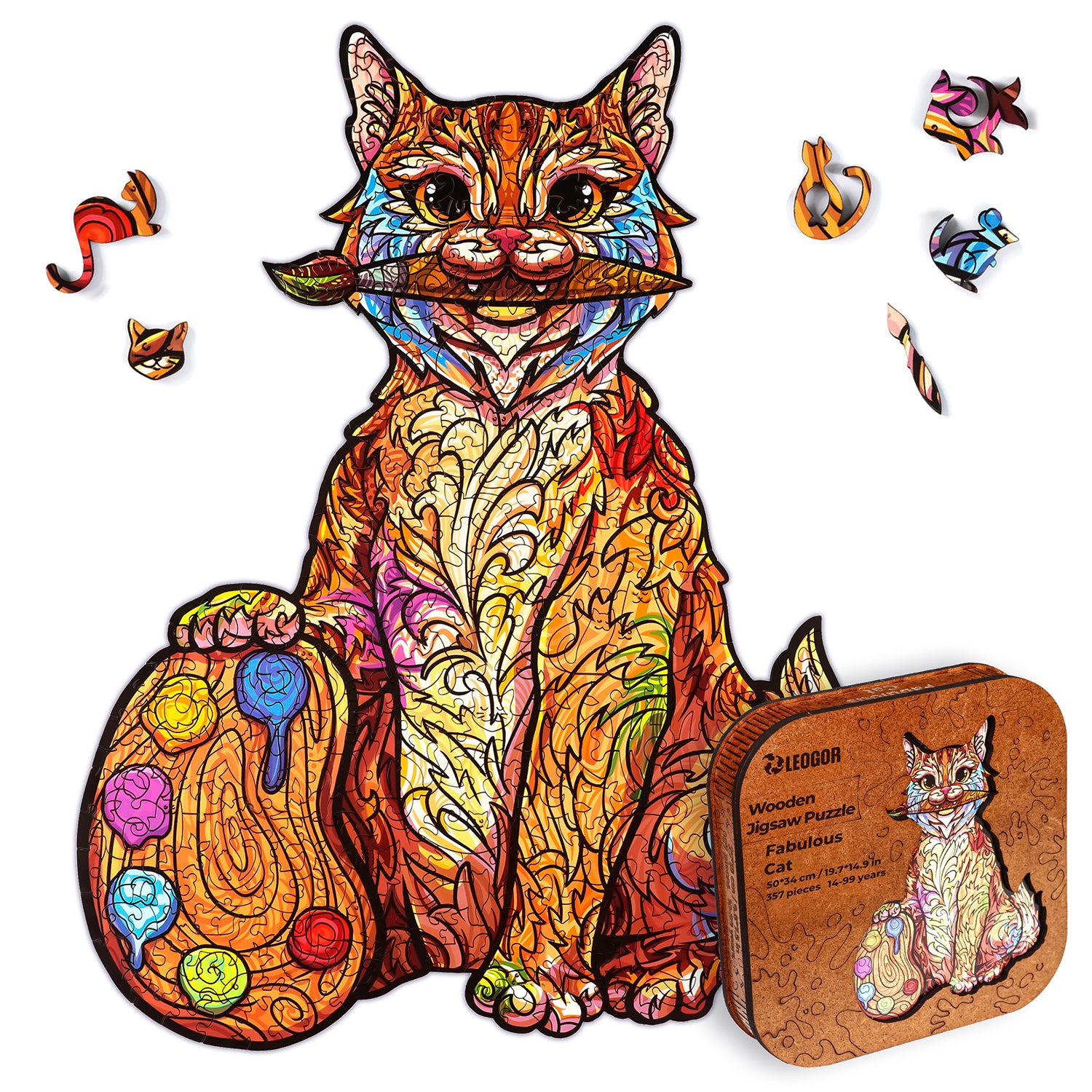 Animal Wooden Jigsaw Puzzles Mysterious Cat Puzzle Gift For Adult Kids  Fabulous Children Toy Leopard Puzzle Decorative Gifts